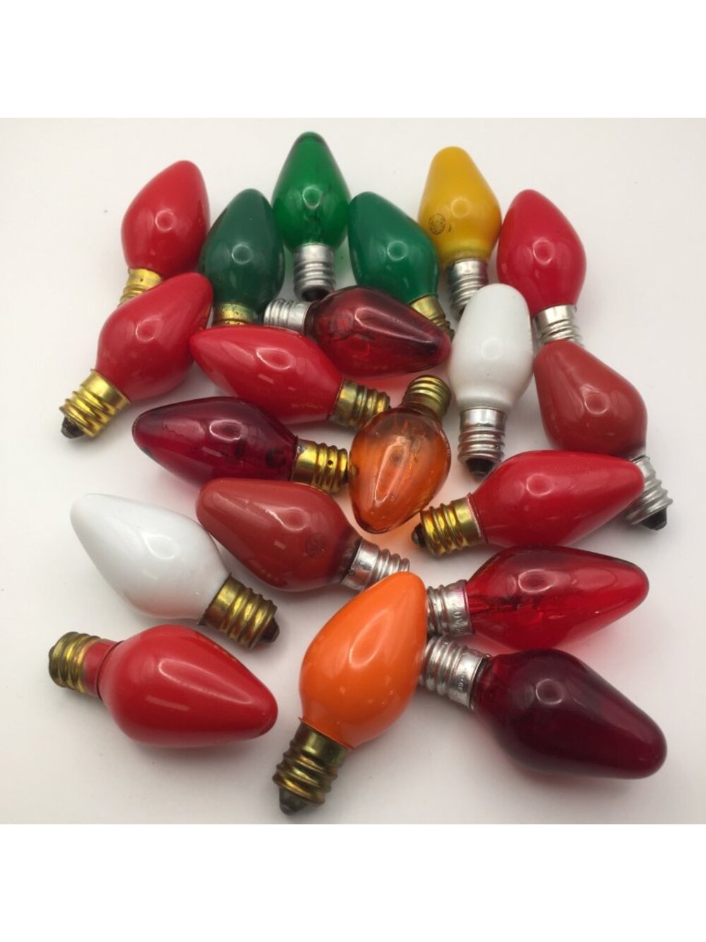 Vintage Christmas Lights Bulk Lot Multicolor Ceramic C7 Bulbs Retro Holiday Deco